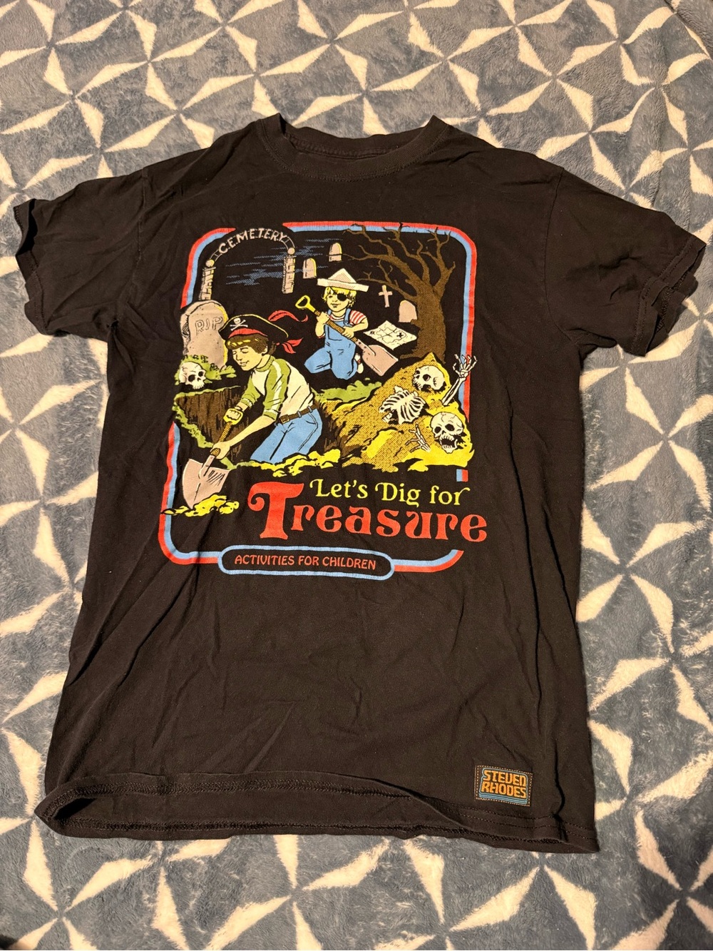 Steven Rhodes Let's Dig for Treasure Graphic Tee - Black